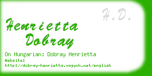 henrietta dobray business card